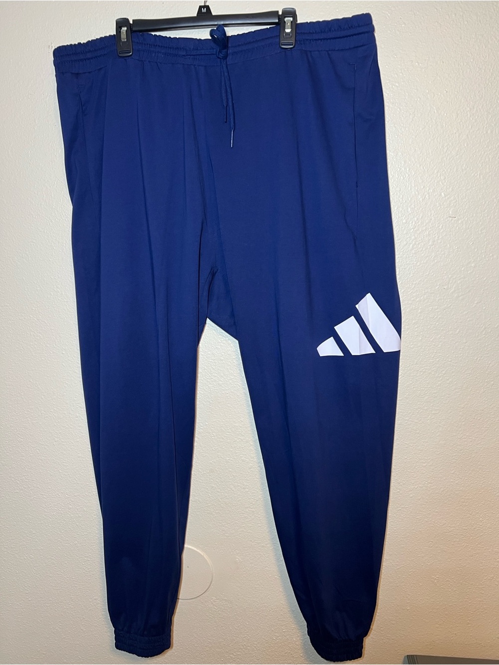 Adidas Essentials Big Logo Single Jersey Pants Blue  Men's Big and Tall 3XLT NWT
